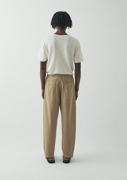 Otto Pleated Cotton Twill Trousers | Oyster