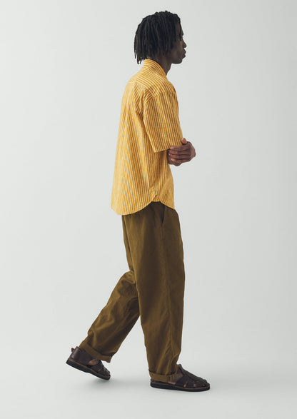 Rory Elasticated Cotton Linen Trousers | Bronze Green