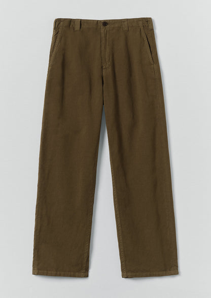 Rory Elasticated Cotton Linen Trousers | Bronze Green