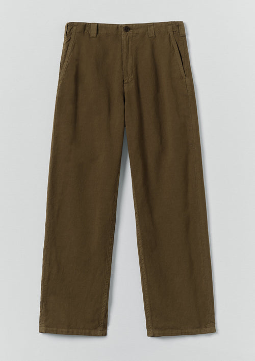 Rory Elasticated Cotton Linen Trousers | Bronze Green