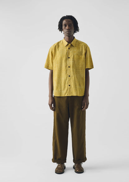 Natural Dye Stripe Cotton Shirt | Turmeric
