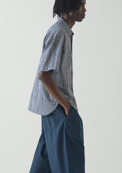 Natural Dye Stripe Cotton Shirt | Indigo