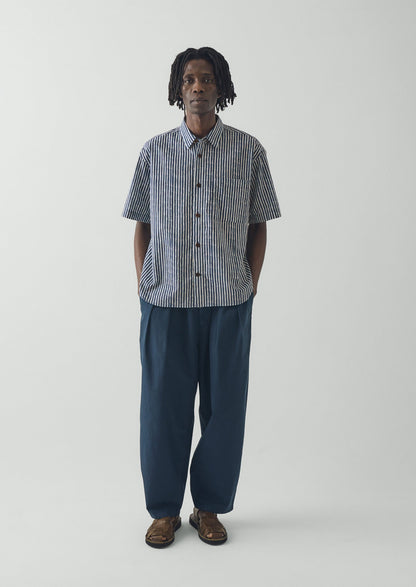 Natural Dye Stripe Cotton Shirt | Indigo