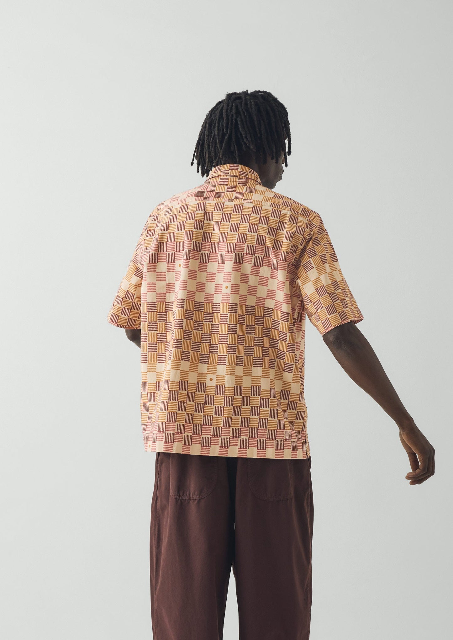 Variegated Block Print Cotton Shirt | Mace
