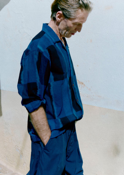 Sobremesa Cotton Ikat Shirt | Bright Blue