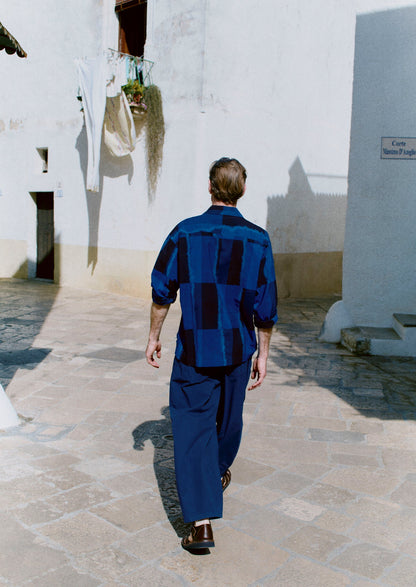 Sobremesa Cotton Ikat Shirt | Bright Blue