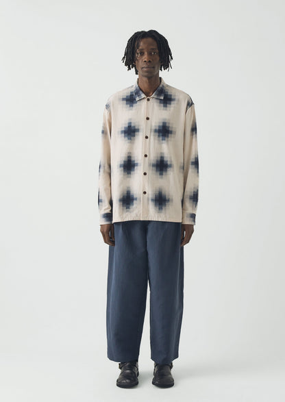 Mosaic Cotton Ikat Shirt | Slate/Putty