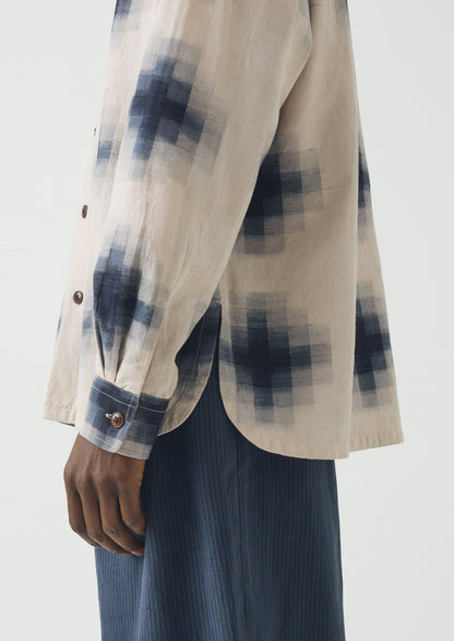 Mosaic Cotton Ikat Shirt | Slate/Putty