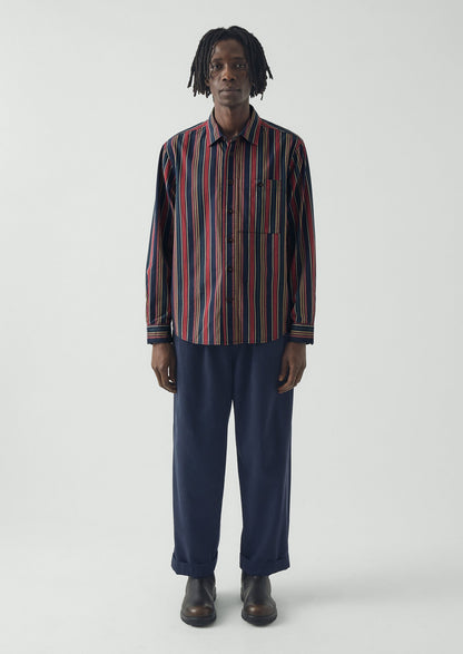 Pantry Stripe Cotton Shirt | Provencal Blue