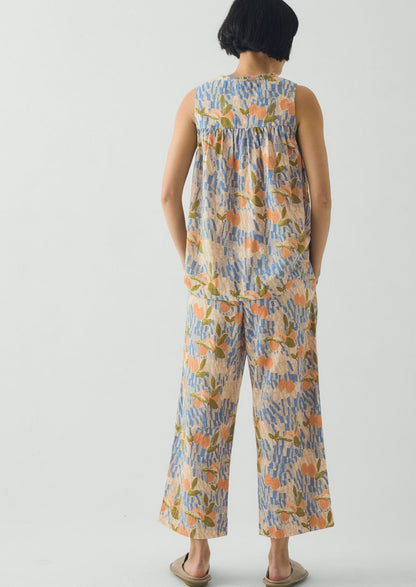 Picnic Print Cotton Pyjamas | Ecru/Multi
