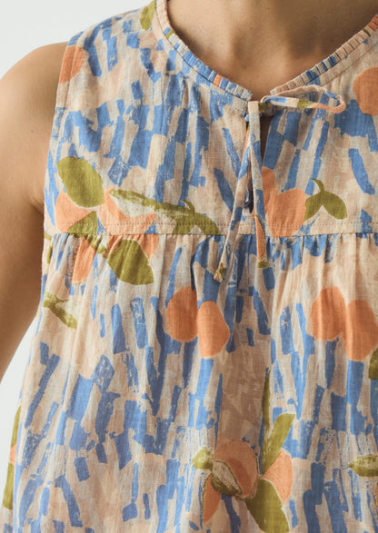 Picnic Print Cotton Pyjamas | Ecru/Multi