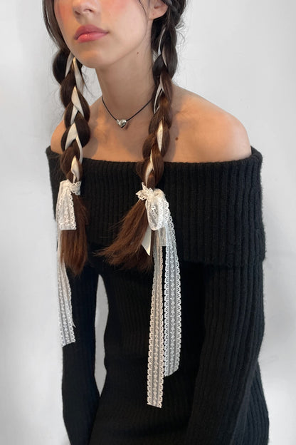 CORD NECKLACE WITH BUBBLE HEART