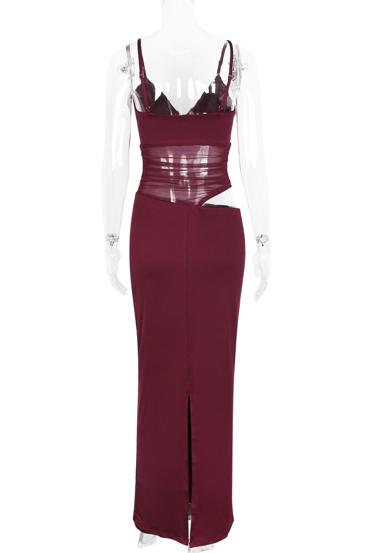 Pink Sheer Cutout Fitted Dress