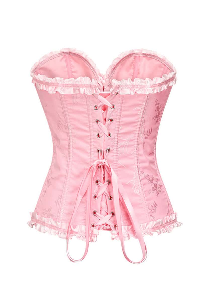 Sweetheart Lilac Lace-Up Floral Corset