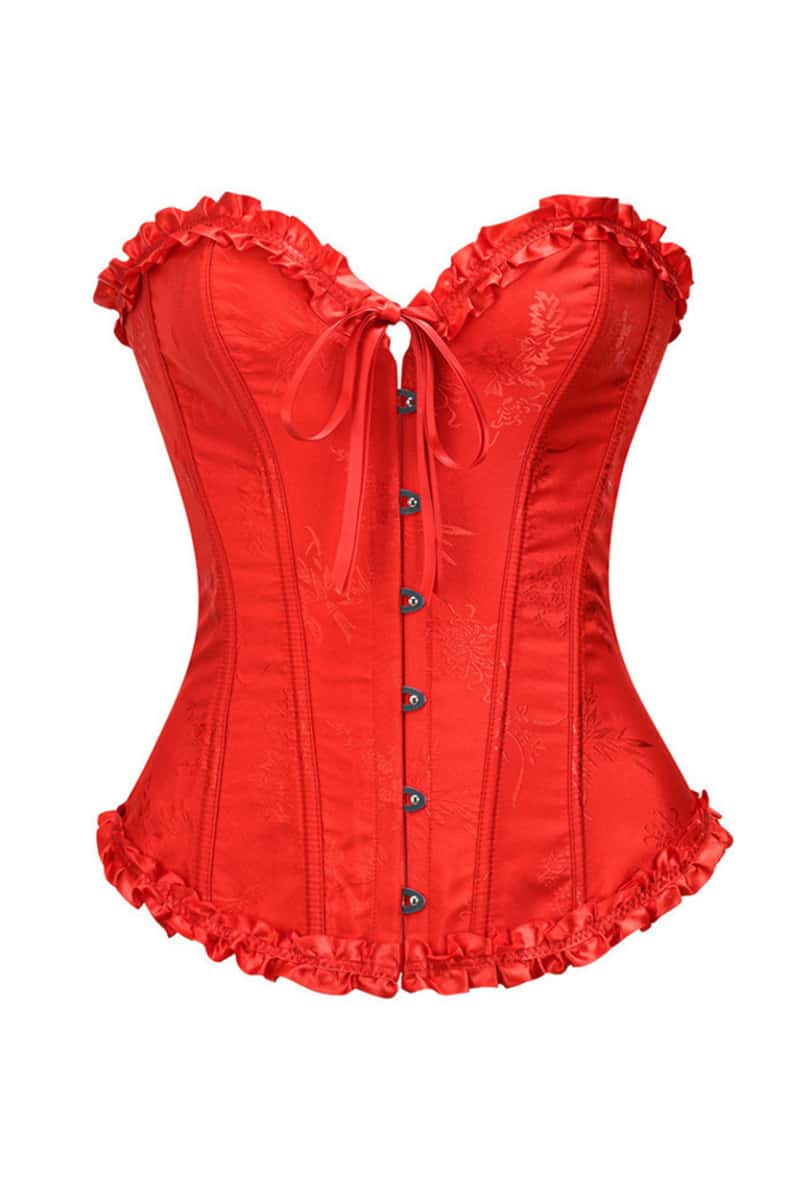 Sweetheart Pink Lace-Up Floral Corset