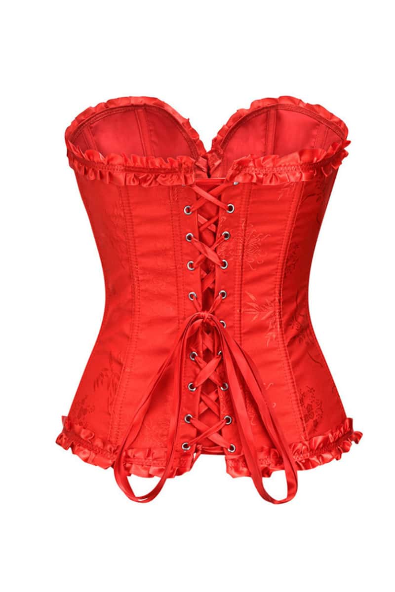Sweetheart Lilac Lace-Up Floral Corset