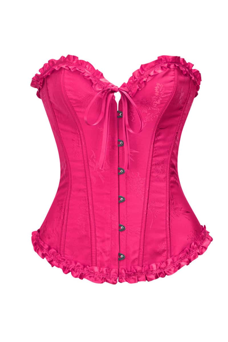 Sweetheart Lilac Lace-Up Floral Corset