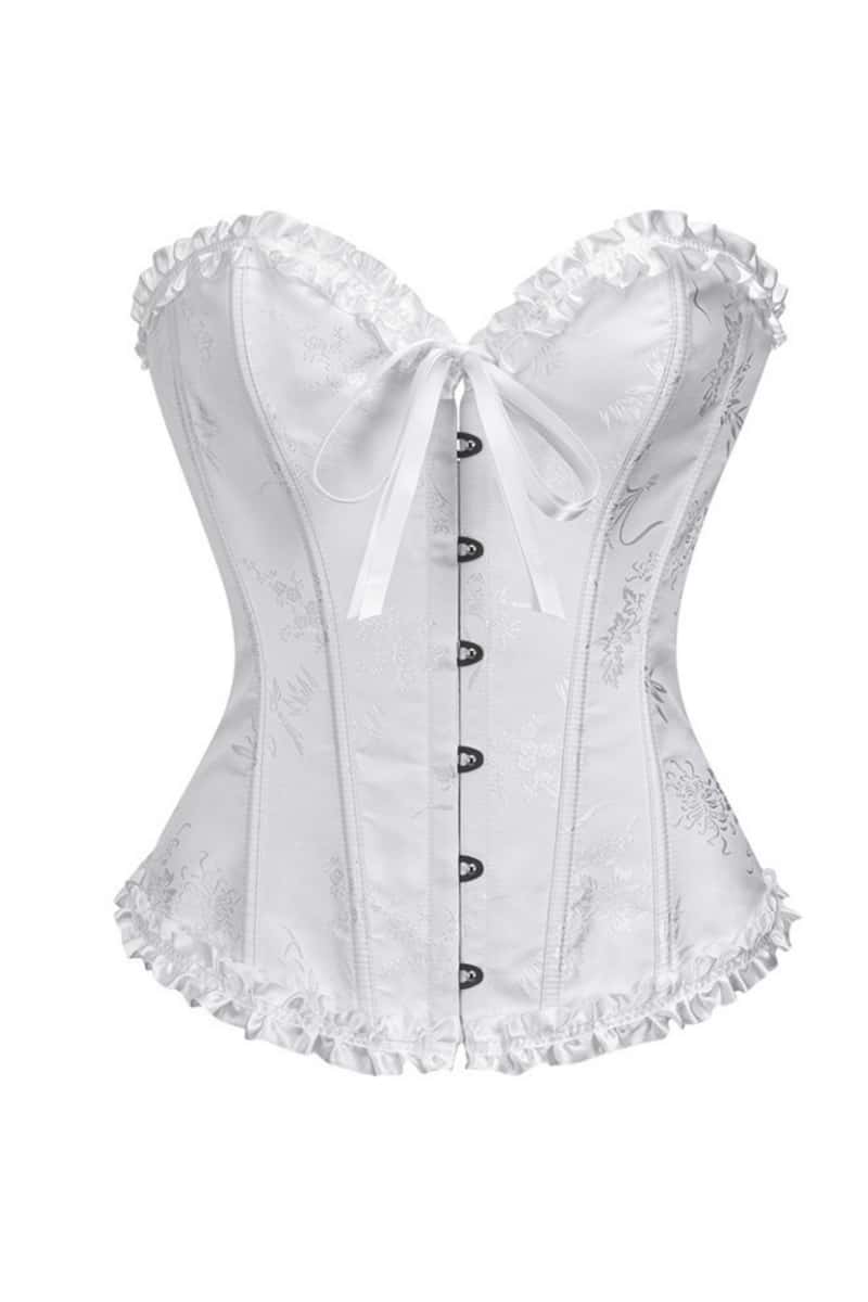 Sweetheart Pink Lace-Up Floral Corset