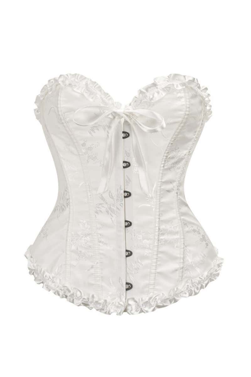 Sweetheart Pink Lace-Up Floral Corset