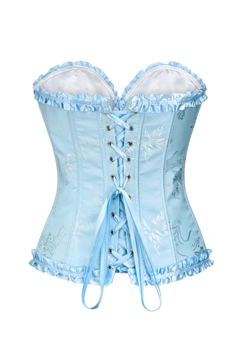 Sweetheart Lilac Lace-Up Floral Corset