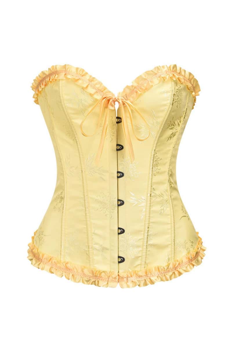 Sweetheart Pink Lace-Up Floral Corset