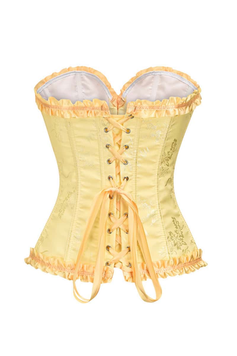 Sweetheart Lilac Lace-Up Floral Corset