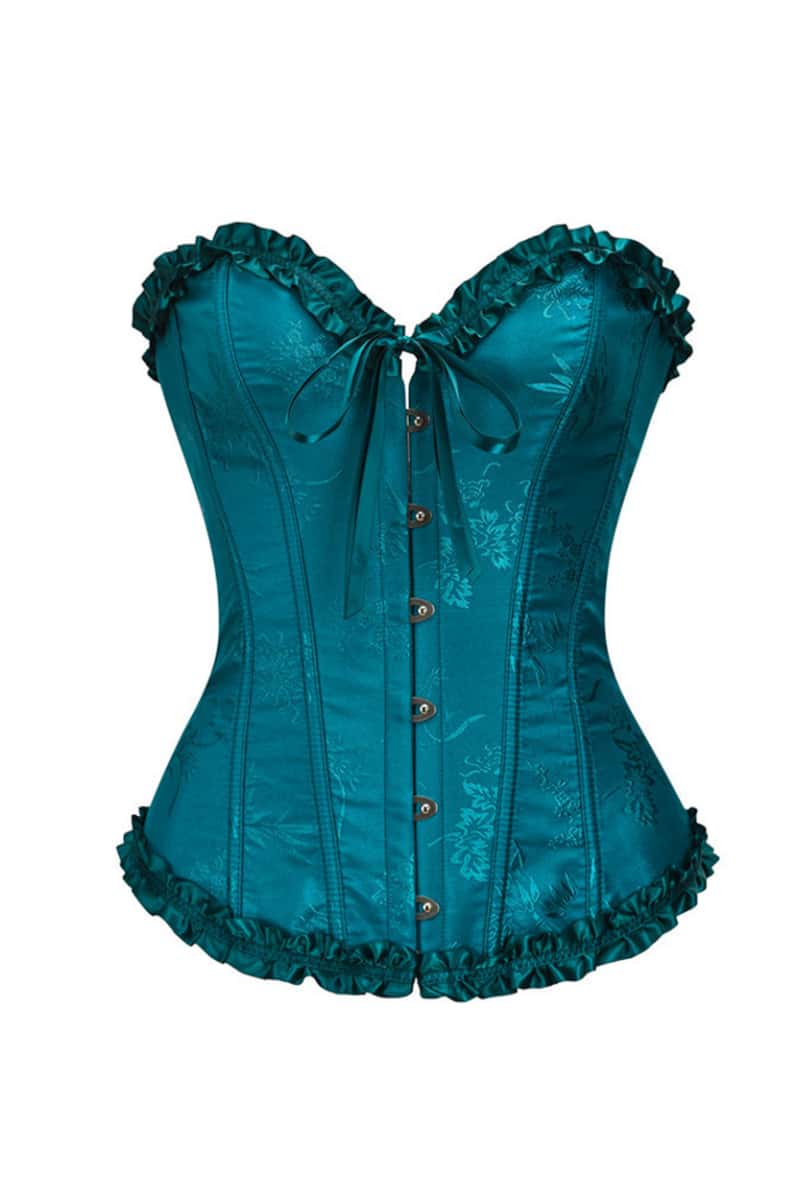 Sweetheart Lilac Lace-Up Floral Corset