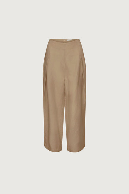 LINEN BLEND WIDE LEG DRESS PANT