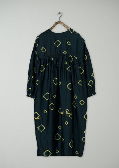 Renewed Hand Shibori Silk Dress XS (115) | Multi