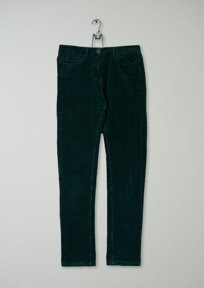 Reworn Stretch Cord Skinny Jeans Size 10 (985) | Green