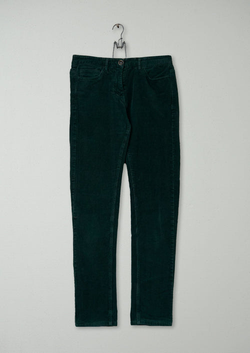 Reworn Stretch Cord Skinny Jeans Size 10 (985) | Green