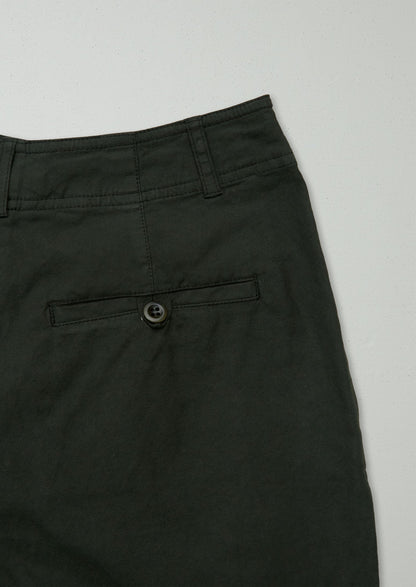 Reworn Cotton Canvas Trousers Size 8 (978) | Ash Green