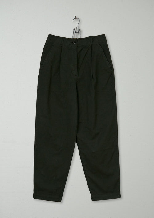 Reworn Cotton Canvas Trousers Size 8 (978) | Ash Green