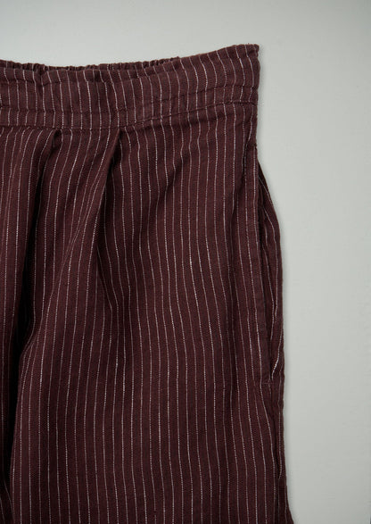 Reworn Sail Stripe Fishermans Trousers Size S (1001) | Bitter Chocolate