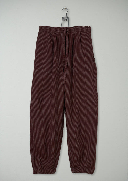 Reworn Sail Stripe Fishermans Trousers Size S (1001) | Bitter Chocolate