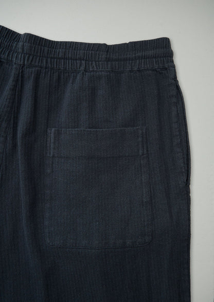 Reworn Mens Brushed Cotton Drawstring Trousers Size XS (083) | Navy