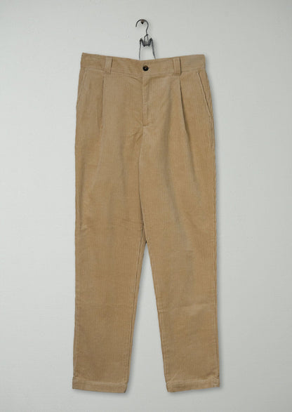 Reworn Mens Organic Cord Tapered Trousers Size 30 (075) | Taupe