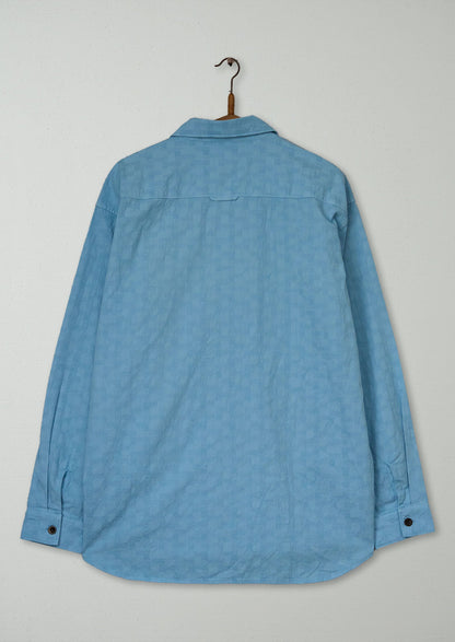 Reworn Mens Dropped Shoulder Shirt Size M (043) | Light Blue