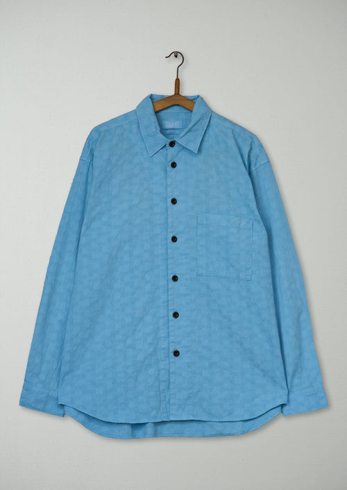 Reworn Mens Dropped Shoulder Shirt Size M (043) | Light Blue