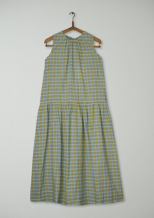 Reworn Elm Check Dress Size 6 (1710) | Ciel Blue