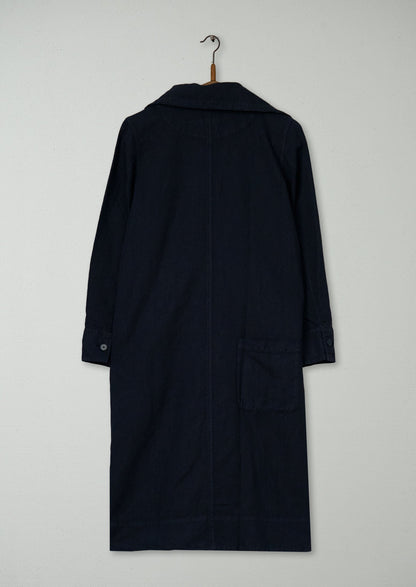 Reworn Drawstring Collar Dress Size S (1830) | Slate