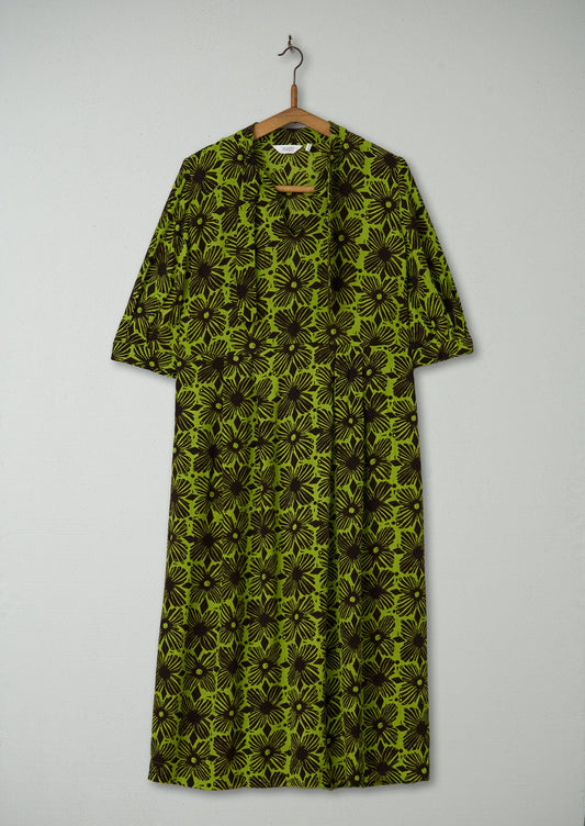Reworn Tie Neck Print Dress Size 4 (1636) | Multi