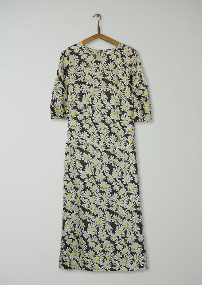 Reworn Rounded Sleeve Painted Daisy Dress Size 8 (1857) | Multi