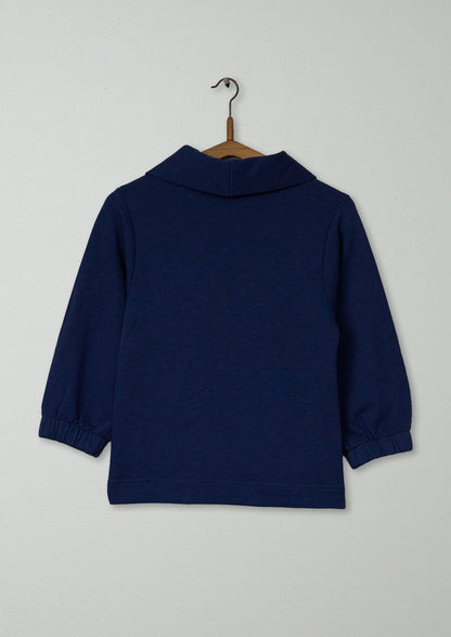 Reworn Loop Back Cotton Sweatshirt Size XXS (104) | Navy