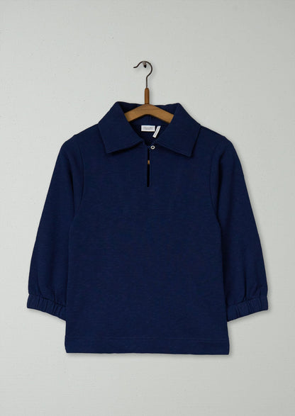 Reworn Loop Back Cotton Sweatshirt Size XXS (104) | Navy