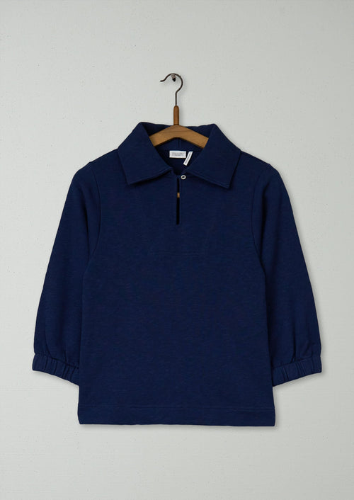 Reworn Loop Back Cotton Sweatshirt Size XXS (104) | Navy