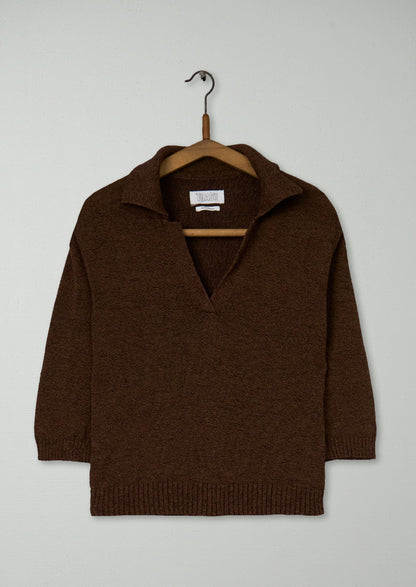 Reworn Half Sleeve Sweater Size XS (490) | Pecan