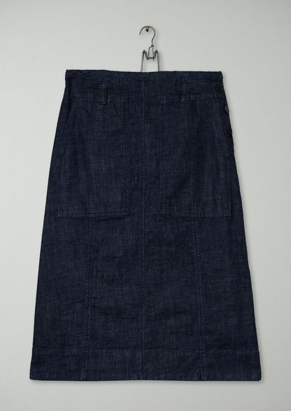 Reworn Patch Pocket Indigo Denim Skirt Size 18 (317) | Indigo