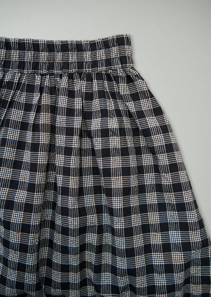 Reworn Check Cotton Wool Skirt Size M (296) | Multi