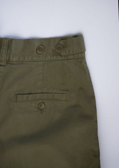 Reworn Side Tab Trousers Size 12 (1026) | Rich Olive